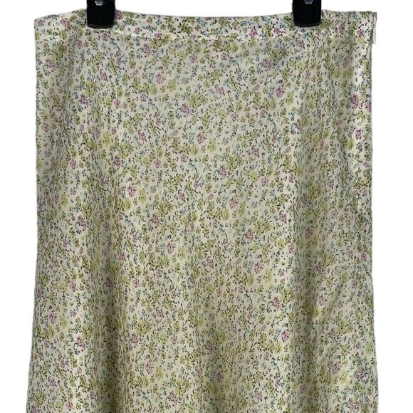 Kate Hill Ditsy Floral 100% Silk Midi Skirt Size 6 Cottagecore Fairy - Picture 3 of 9
